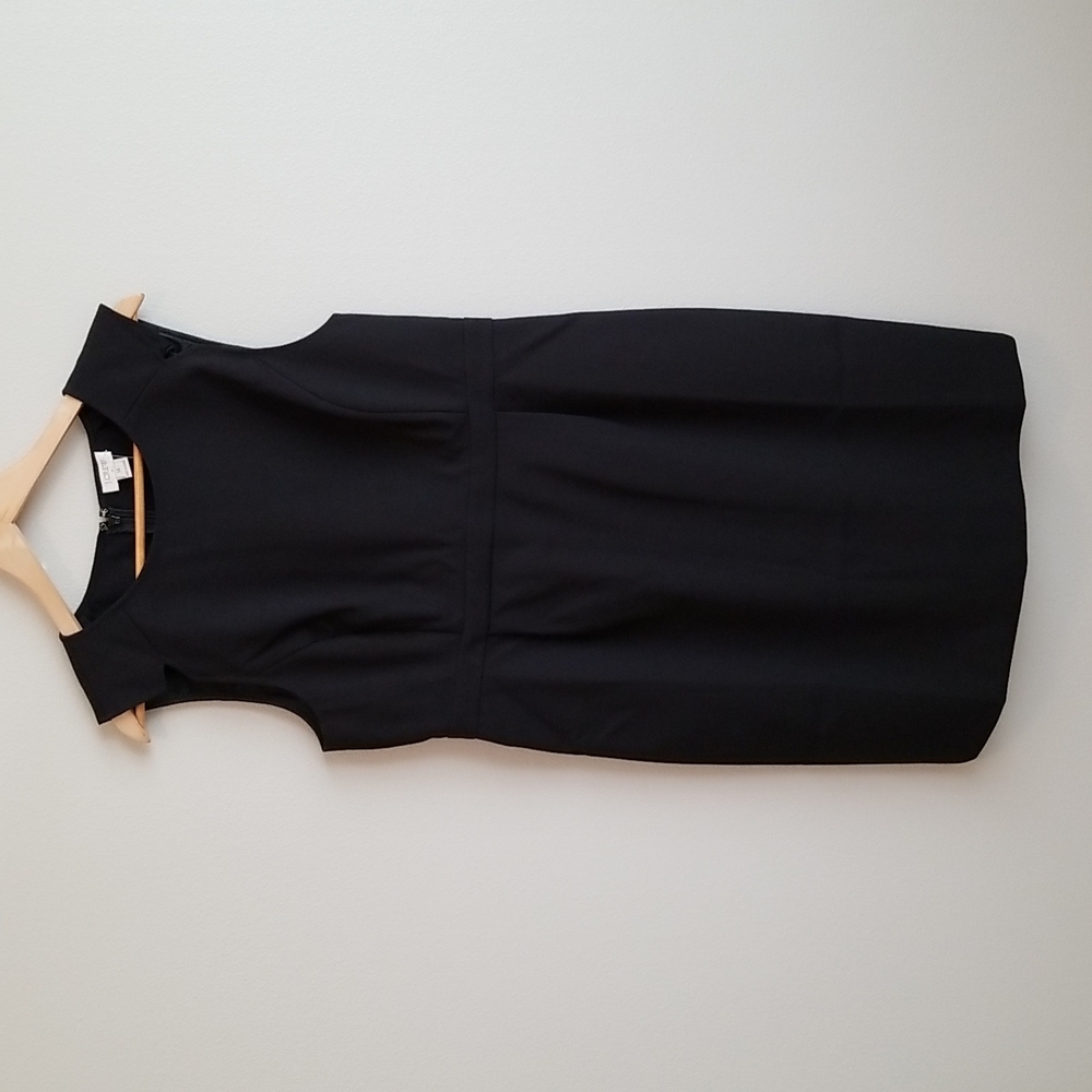 JCrew Factory Banded-waist Black Sheath Dress Sz 14